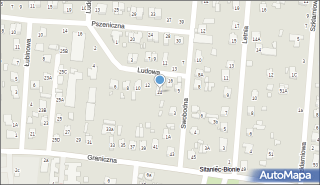 Zamość, Ludowa, 14, mapa Zamościa