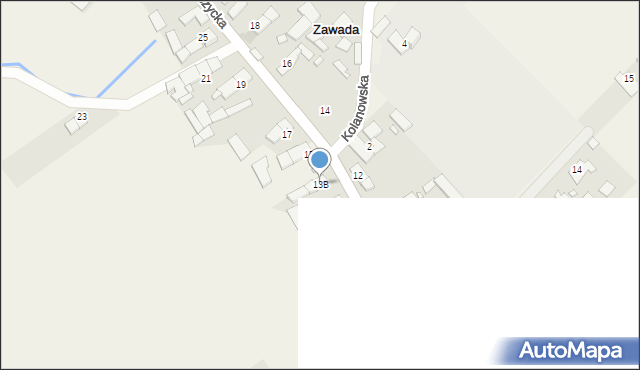Zawada, Luboszycka, 13B, mapa Zawada