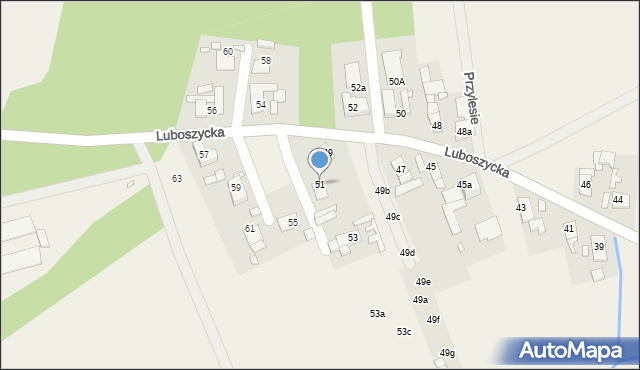 Zawada, Luboszycka, 51, mapa Zawada