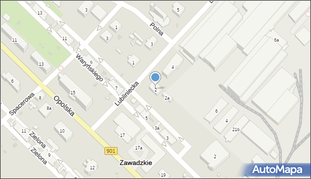 Zawadzkie, Lubliniecka, 2, mapa Zawadzkie