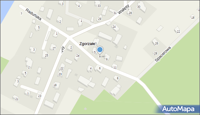 Zgorzałe, Lubińskiego Konrada, ks., 7, mapa Zgorzałe