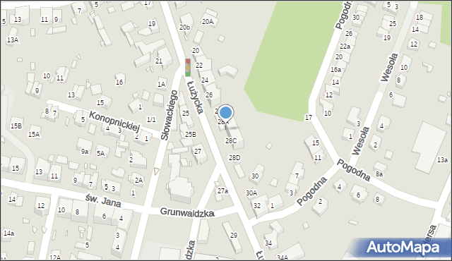 Zgorzelec, Łużycka, 28B, mapa Zgorzelec