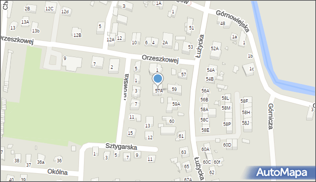 Zgorzelec, Łużycka, 57A, mapa Zgorzelec