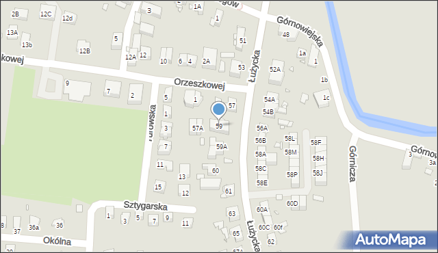 Zgorzelec, Łużycka, 59, mapa Zgorzelec