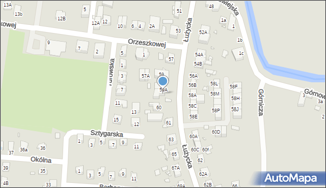 Zgorzelec, Łużycka, 59B, mapa Zgorzelec