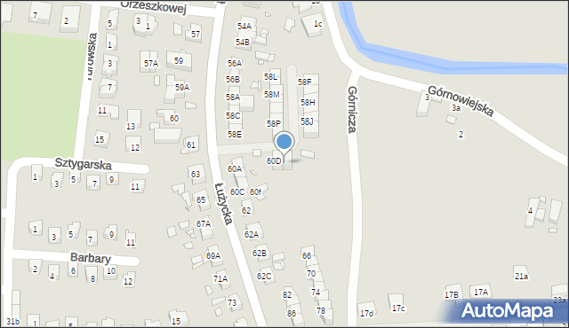 Zgorzelec, Łużycka, 60E, mapa Zgorzelec