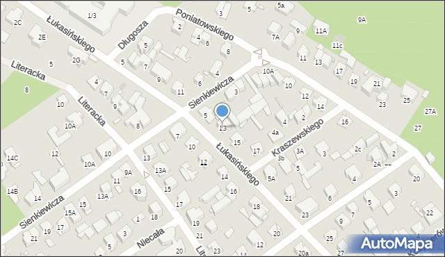 Zielonka, Łukasińskiego Waleriana, mjr., 13, mapa Zielonka