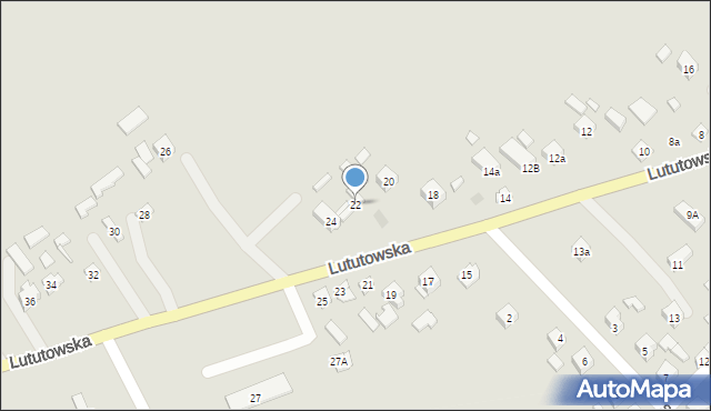 Złoczew, Lututowska, 22, mapa Złoczew