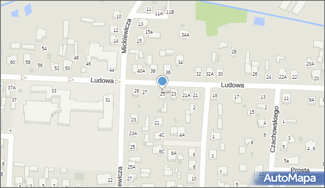 Zwoleń, Ludowa, 25, mapa Zwoleń