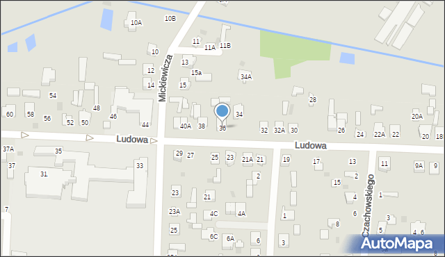 Zwoleń, Ludowa, 36, mapa Zwoleń