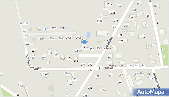 Częstochowa, Lwowska, 154, mapa Częstochowy