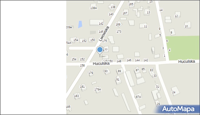 Częstochowa, Lwowska, 177A, mapa Częstochowy