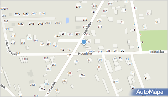 Częstochowa, Lwowska, 177A, mapa Częstochowy