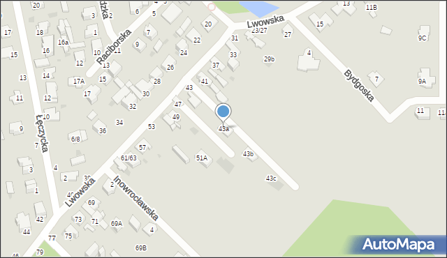 Częstochowa, Lwowska, 43a, mapa Częstochowy
