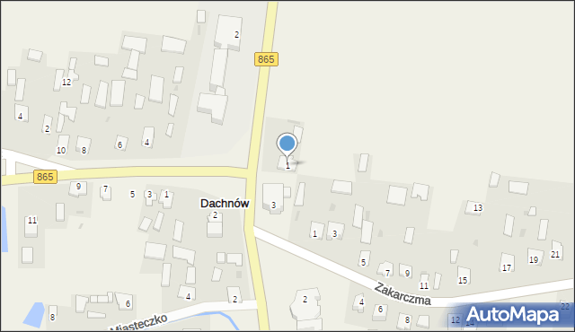 Dachnów, Lwowska, 1, mapa Dachnów