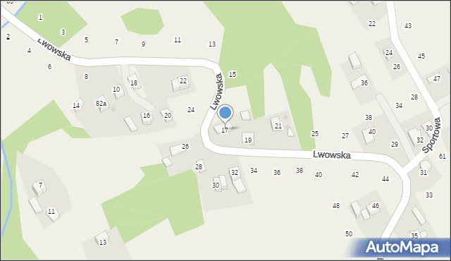 Izdebnik, Lwowska, 17, mapa Izdebnik