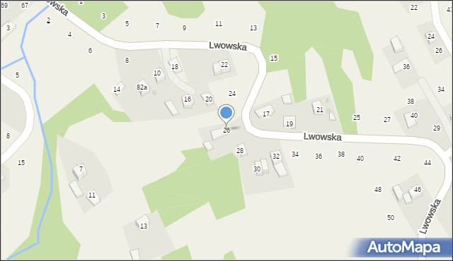 Izdebnik, Lwowska, 26, mapa Izdebnik