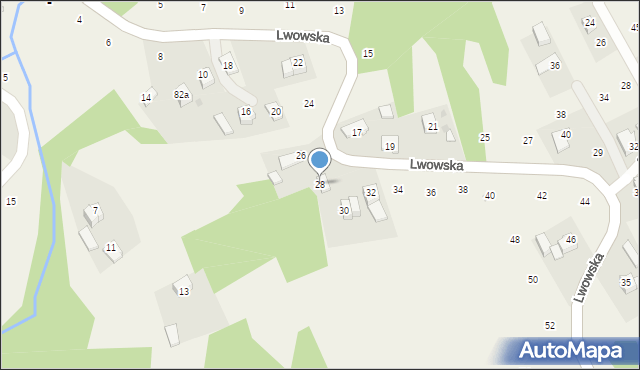 Izdebnik, Lwowska, 28, mapa Izdebnik