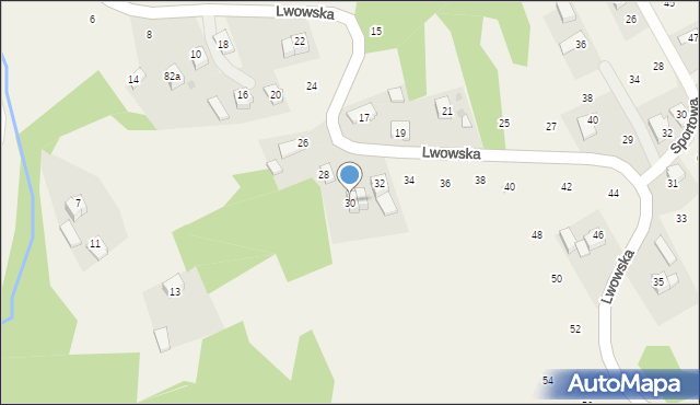 Izdebnik, Lwowska, 30, mapa Izdebnik