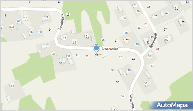 Izdebnik, Lwowska, 38, mapa Izdebnik