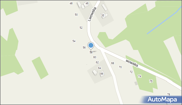 Izdebnik, Lwowska, 58, mapa Izdebnik