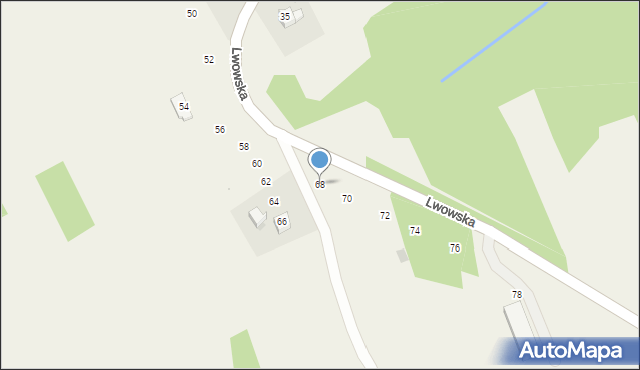 Izdebnik, Lwowska, 68, mapa Izdebnik