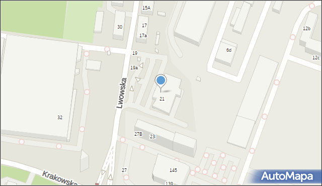 Katowice, Lwowska, 21A, mapa Katowic