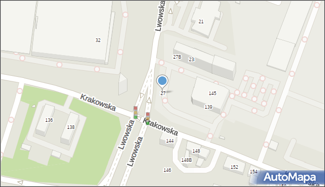 Katowice, Lwowska, 27, mapa Katowic