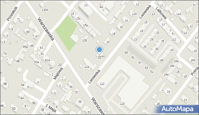 Łomianki, Lwowska, 22, mapa Łomianki