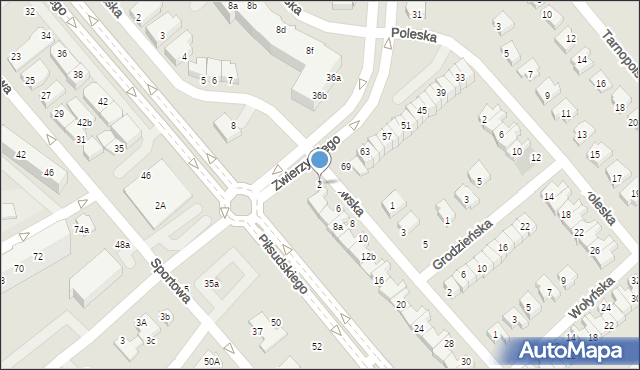 Lubin, Lwowska, 2, mapa Lubin