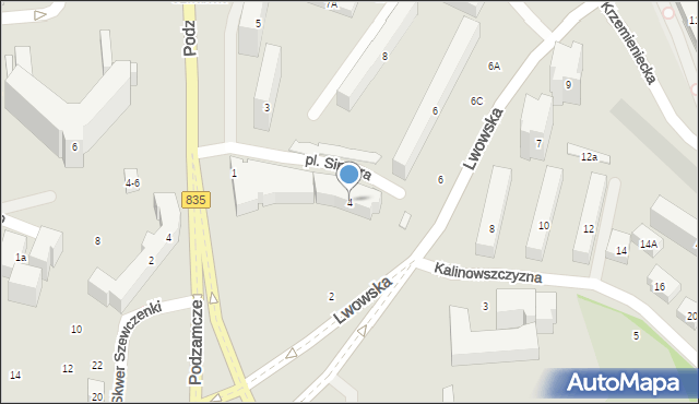 Lublin, Lwowska, 4, mapa Lublina