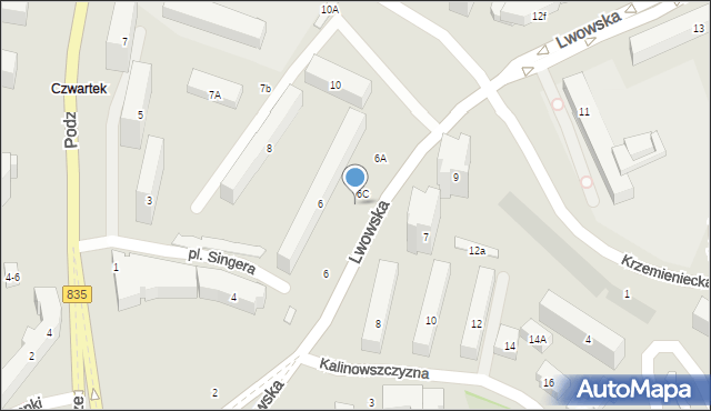 Lublin, Lwowska, 6D, mapa Lublina