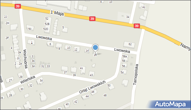 Namysłów, Lwowska, 16, mapa Namysłów