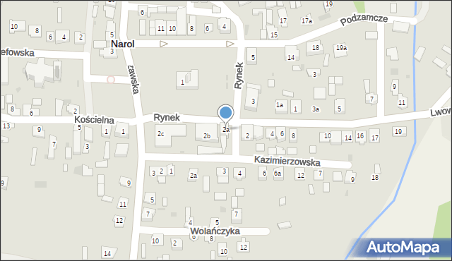 Narol, Lwowska, 2a, mapa Narol