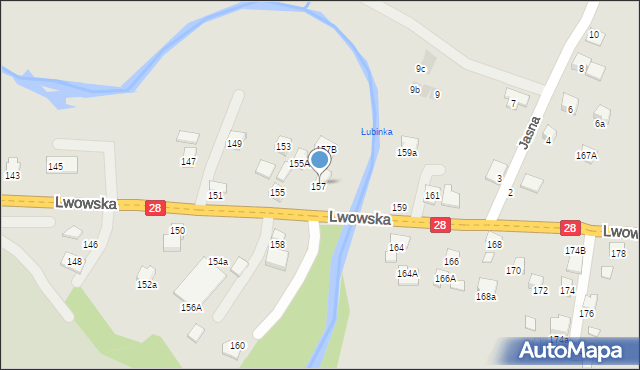 Nowy Sącz, Lwowska, 157c, mapa Nowego Sącza