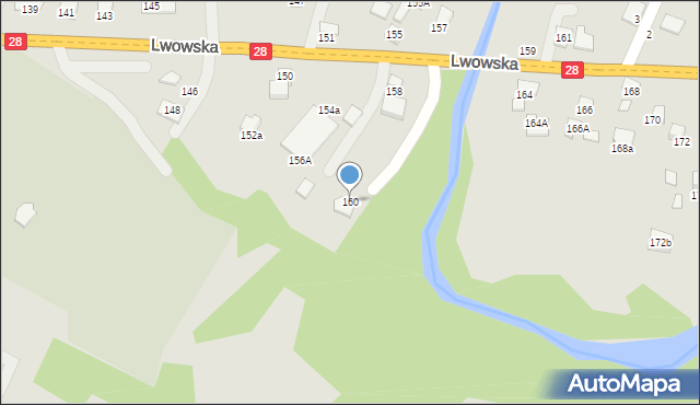 Nowy Sącz, Lwowska, 160, mapa Nowego Sącza