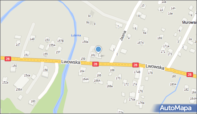 Nowy Sącz, Lwowska, 163, mapa Nowego Sącza