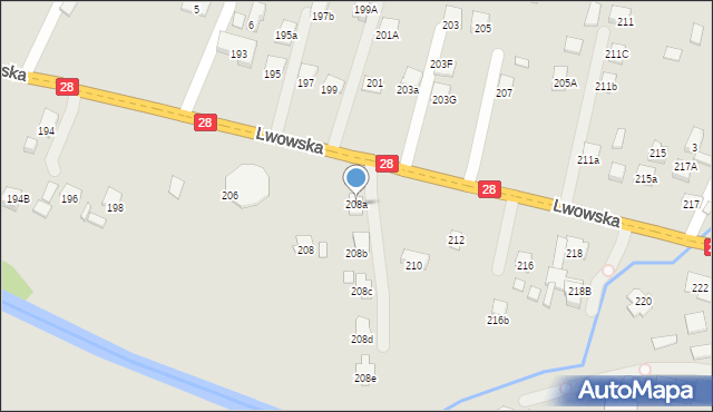 Nowy Sącz, Lwowska, 208a, mapa Nowego Sącza