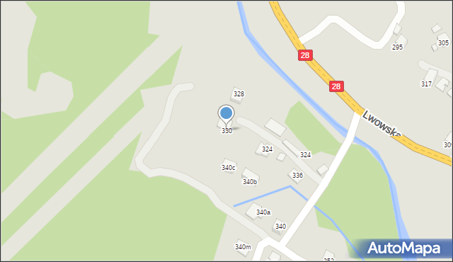 Nowy Sącz, Lwowska, 330, mapa Nowego Sącza