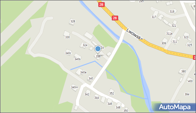 Nowy Sącz, Lwowska, 336, mapa Nowego Sącza