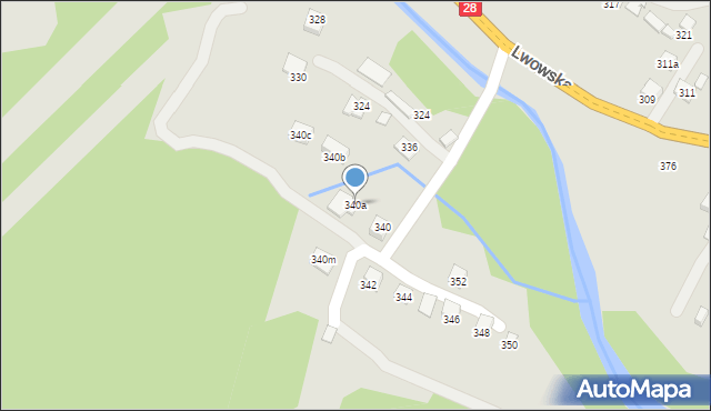 Nowy Sącz, Lwowska, 340a, mapa Nowego Sącza