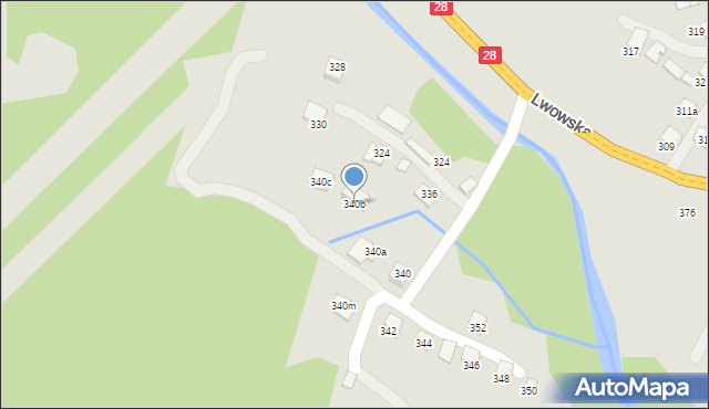 Nowy Sącz, Lwowska, 340b, mapa Nowego Sącza