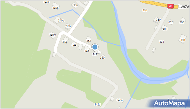 Nowy Sącz, Lwowska, 348, mapa Nowego Sącza