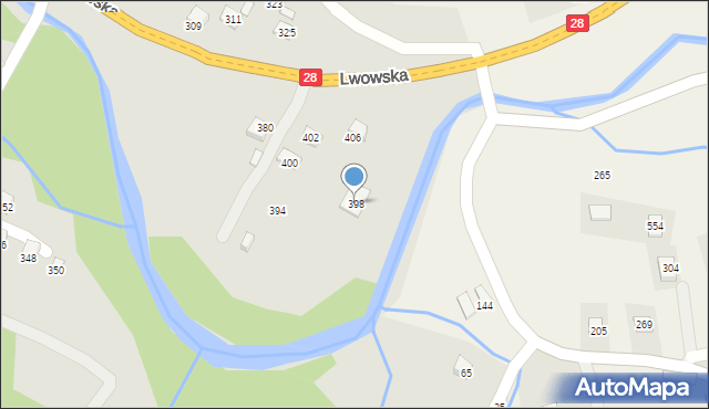 Nowy Sącz, Lwowska, 398, mapa Nowego Sącza