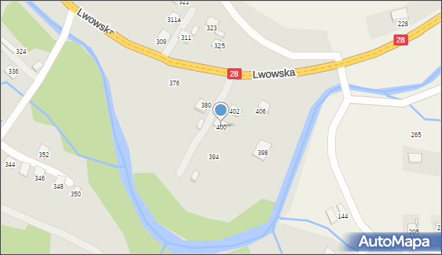 Nowy Sącz, Lwowska, 400, mapa Nowego Sącza