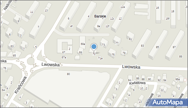 Nowy Sącz, Lwowska, 71, mapa Nowego Sącza