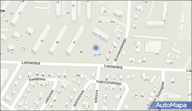 Nowy Sącz, Lwowska, 93, mapa Nowego Sącza