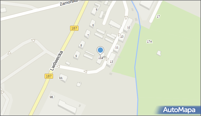 Pniewy, Lwówecka, 11a, mapa Pniewy