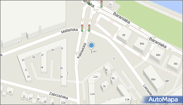 Poznań, Lwowska, 2, mapa Poznania