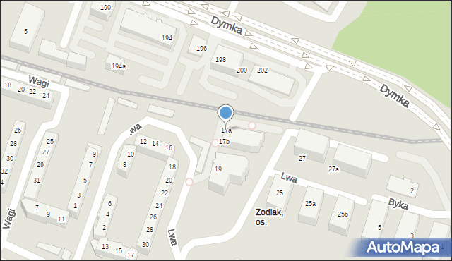 Poznań, Lwa, 17a, mapa Poznania